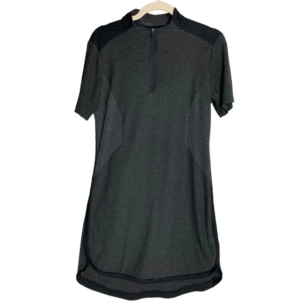 NIKE Women’s ZONAL COOLING GOLF DRESS 1/4  ZIP BACK POCKET SIZE SMALL BLACK/GRAY